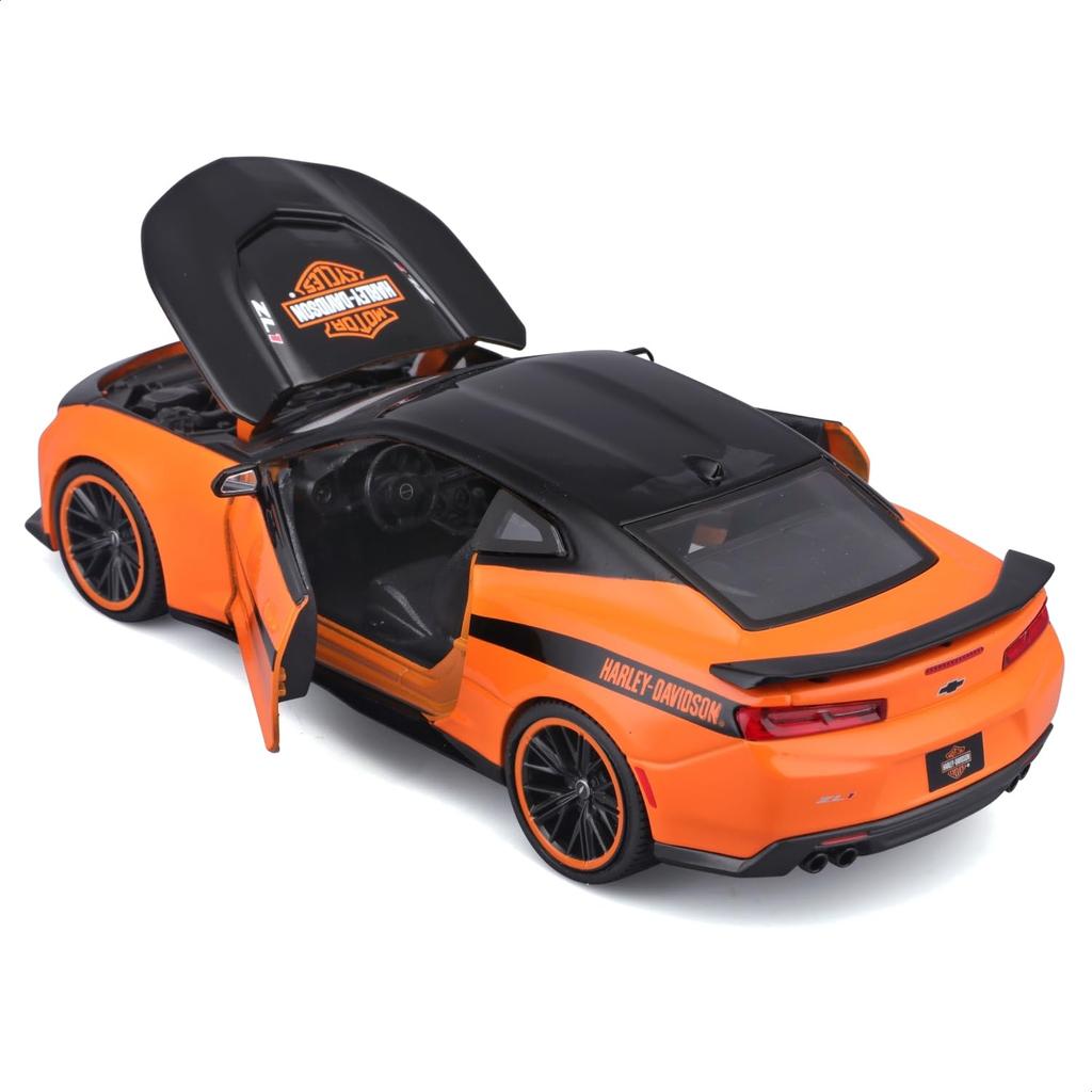 Maisto Scale Chevrolet 2017 Camaro ZL1 Custom Series Diecast Model Finished Model 32271 1/24 Black/Orange Harley-Davidson / Car,