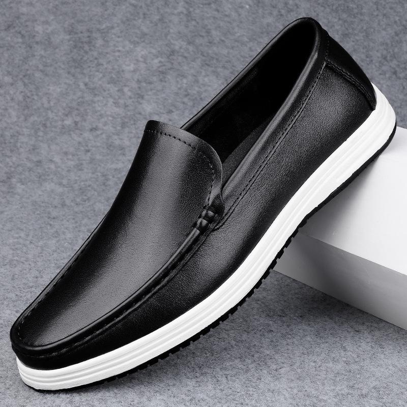 Men s Casual Leather Slip-On Driving Loafers with Soft Sole Size 43