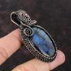 Labradorite Pendant Copper Wire Wrapped Pendant Handmade Jewelry Natural Gemstone Pendant Unique Copper Design Jewelry Labradorite Pendant