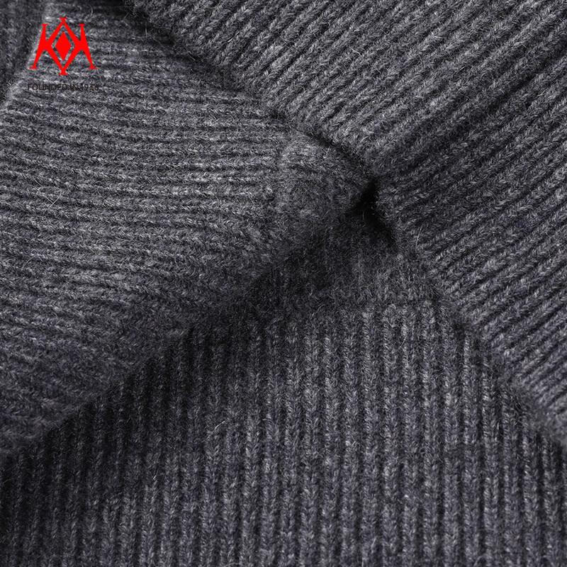 Men's Premium 100% Cashmere Thickened Mock Neck Jacquard Sweater