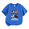 Unisex Kids Boys Girls 100% Cotton Crew Neck Short Sleeve T-Shirt, Cute Guinea Pig Furry Potatoes Graphic Casual Summer Tee for Children