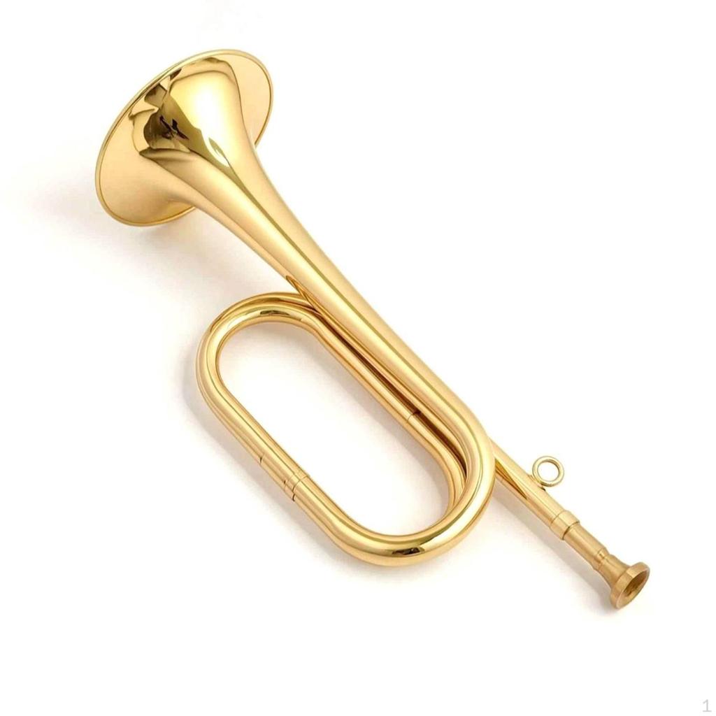 Messing-Signalhorn mit Fingeröse Poliertes Instrument Klassisch für die Übung