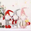 Christmas Playful Figurine Adorable Knitted Hat Old Man Doll With Hanging Legs Decor For