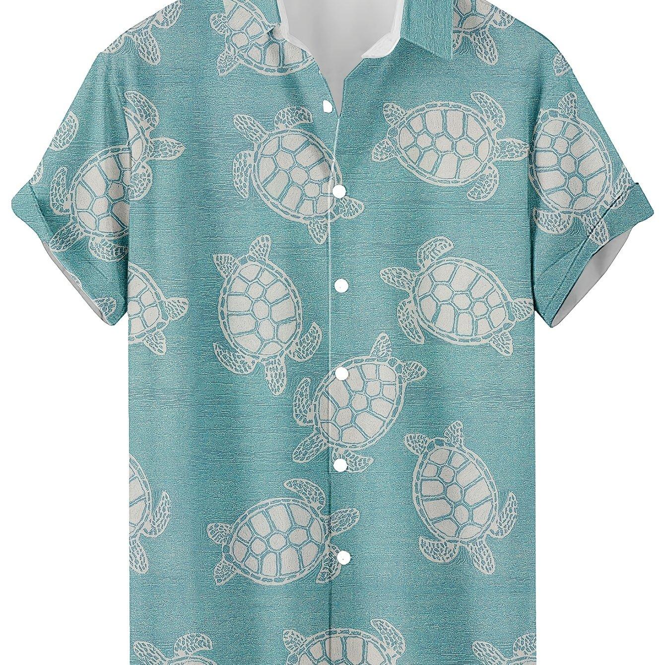 

Men s turtle print casual shirt 5XL