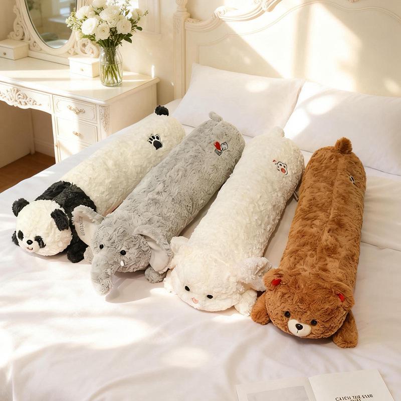 Brown Bear Plush Toy for Girls - Sleep & Play Hugging Pillow with Elephant and Long-Eared White Rabbit