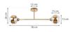 Asturia Gold Ceiling Lamp 2-Flat Golden Lamp E27