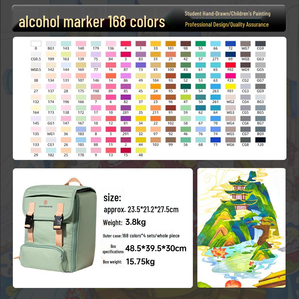 Sta GM1020 Dual-Tip Alcohol-Based Art Marker Set for Students & Professionals