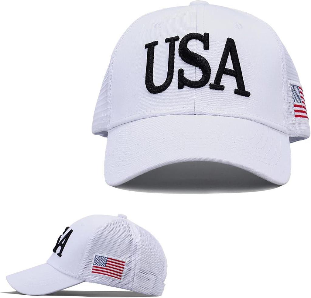 USA 3D Embroidered National Flag Baseball Cap, Hot-Selling Summer Sun Protection Hat in American Style