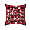 Plaid Christmas Pillow Cover Letter Christmas Tree Sofa Cushion Cover Peach Skin Cushion Home