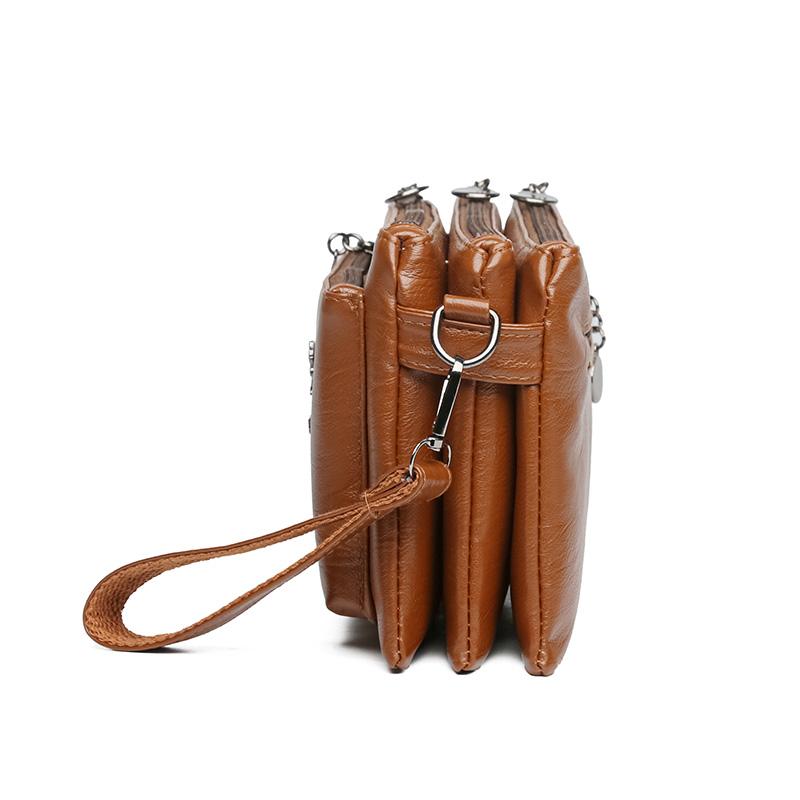 Damen-Mehrschichttasche, weiches Leder, Muttertasche, Umhängetasche für mittleres Alter, kleine Umhängetasche