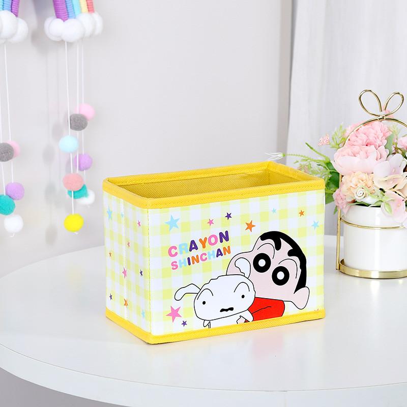 Cute Crayon Pajamas Shin Chan Shiro Striped Pattern Foldable Desktop Box Storage