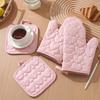 4 Stück Küchen-Topflappen-Set und Ofenhandschuhe, Hitzebeständig, Thermisch, Anti-Hitze, Für heiße Töpfe, Kochen, Backen