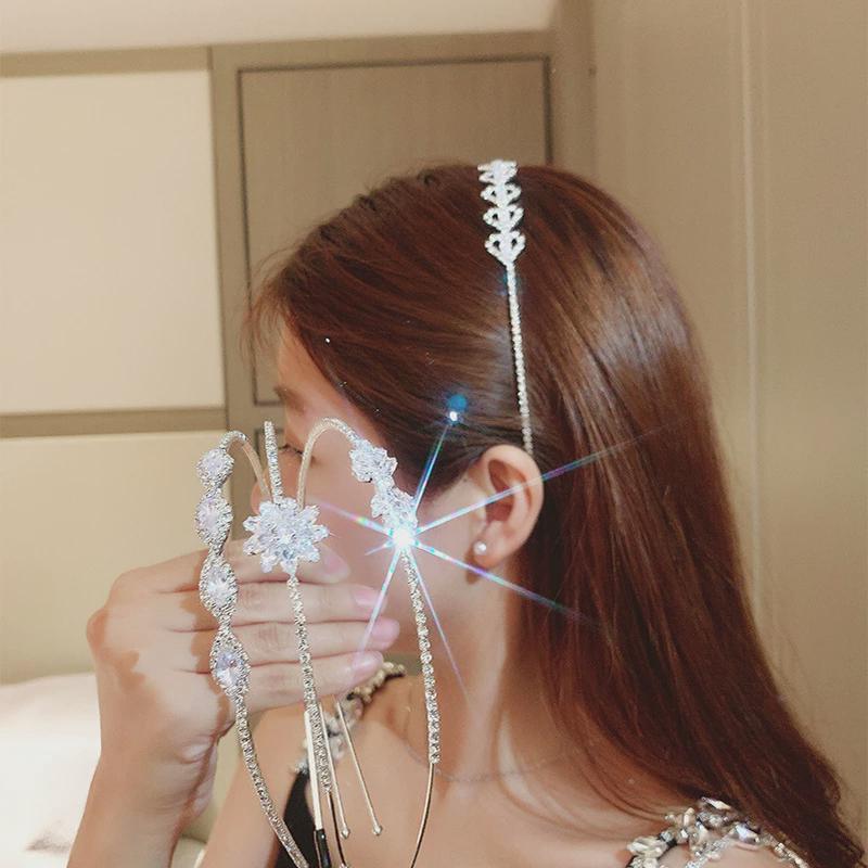 Zircon Butterfly Double-layer Fringed Headband Dongdaemun Fashionable and Simple Personalized Headgear Sweet High-end Hair Accessories