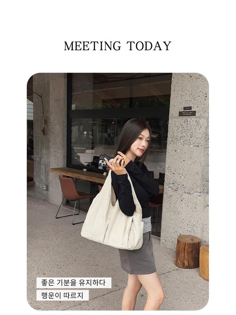 Women's Minimalist Multi-Pocket Tote - Large Capacity Cloth Handbag