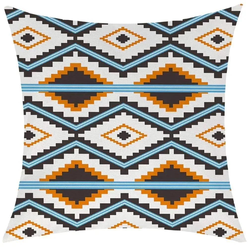 

Ретро Узор Геометрическая Печать Наволочка Чехол для Подушки Дивана Домашнее Украшение 66x66cm красный