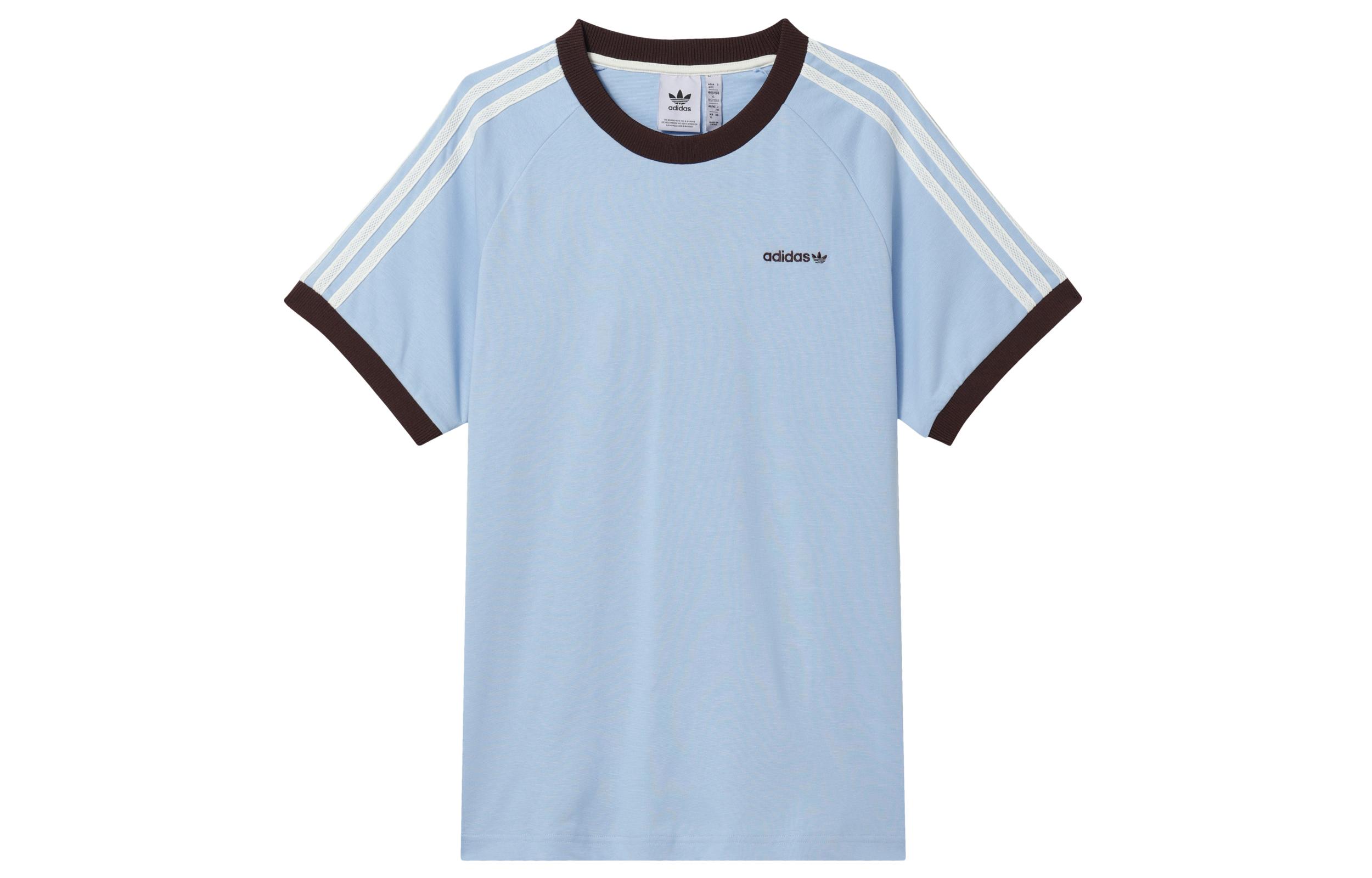 Adidas Originals 3 Stripes T Shirt Men s Pink Blue JC6512 2XL