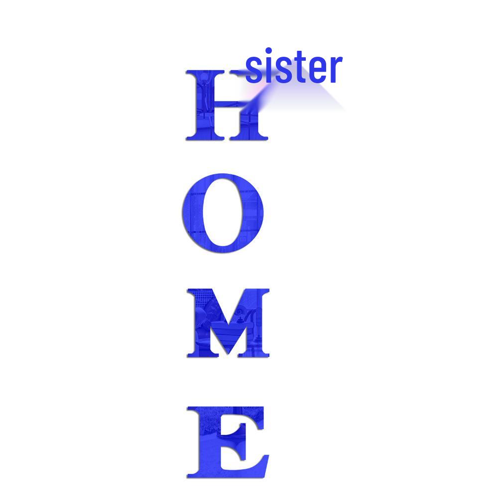 Englische Buchstaben "HOME" 3D Schmetterling Acryl Spiegel Wandaufkleber - Selbstklebende DIY Dekoration für Wohnzimmer.