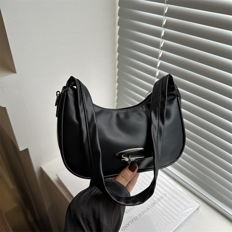 Trendige Pu-Sichel-Schultertasche 2024 Mode Crossbody Für Damen Mit Nähten