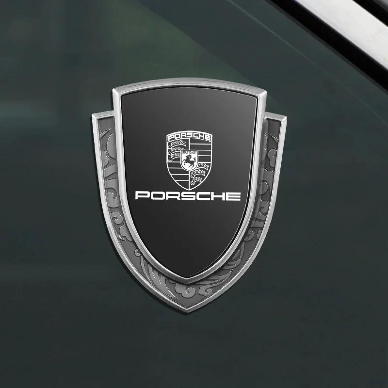 Metall 3D Auto Seitenembleme Aufkleber Decal Für Porsche Cayenne Panamera Macan 911 718 Taycan Cayman Auto Außenzubehör