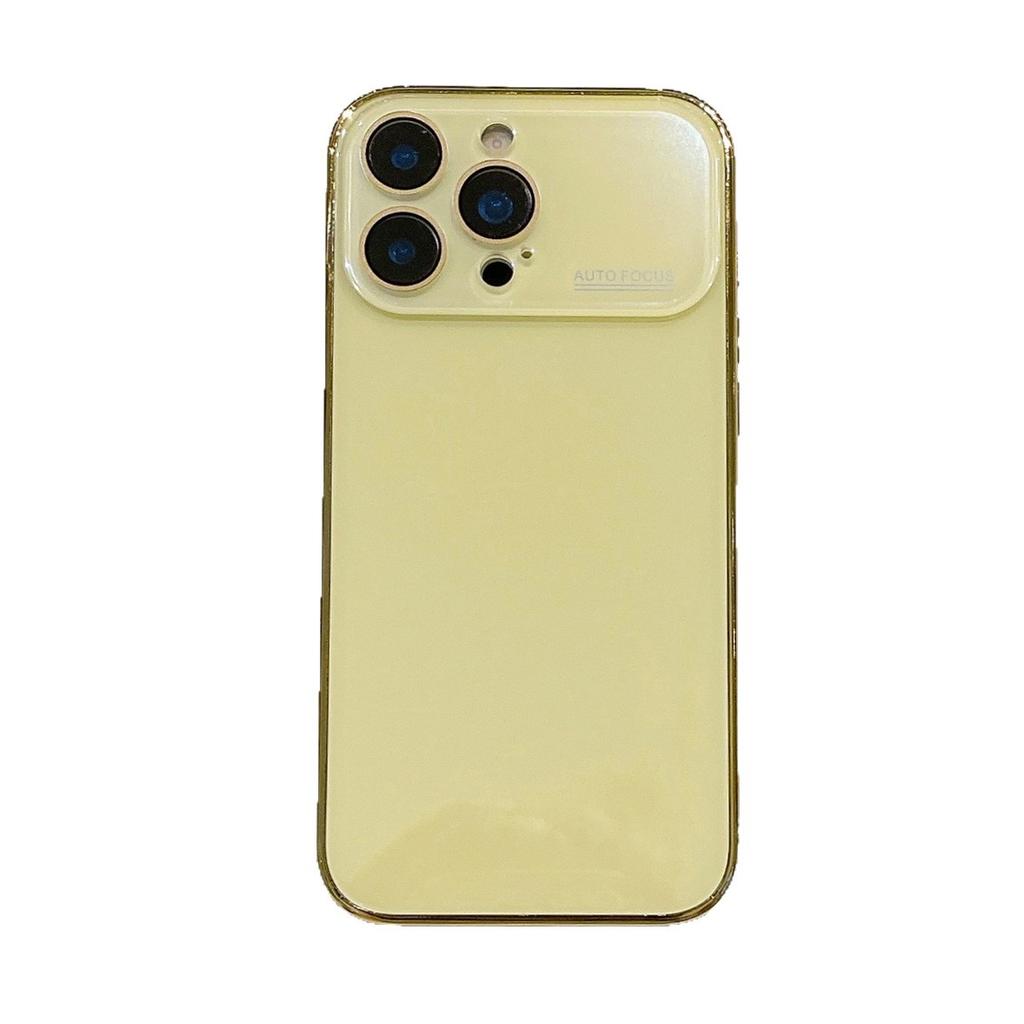Applicable to iPhone11promax electroplated glass mobile phone case large window Apple 11 simple solid color all-inclusive sheath