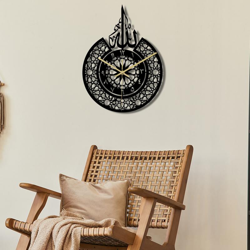 Wall Watch Clock Modern Metal Wall Clock Decor Non Ticking Rustic Stylish Household Ornament For Hall Bedroom Farmhouse Schools