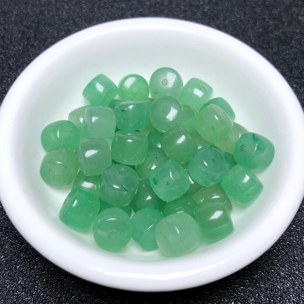 Green Agate Old Style Spacer Beads - Star Moon Bodhi Buddhist Beads for DIY Bracelets