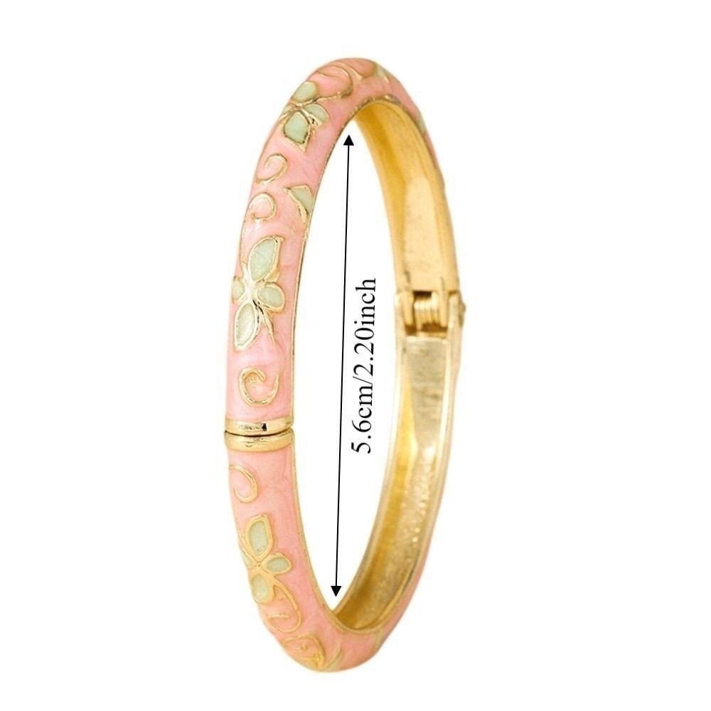 Bunter Vintage Cloisonné Armreif Emaille Floral Damen Handarmband Chinesischer Blumenarmreif Damen