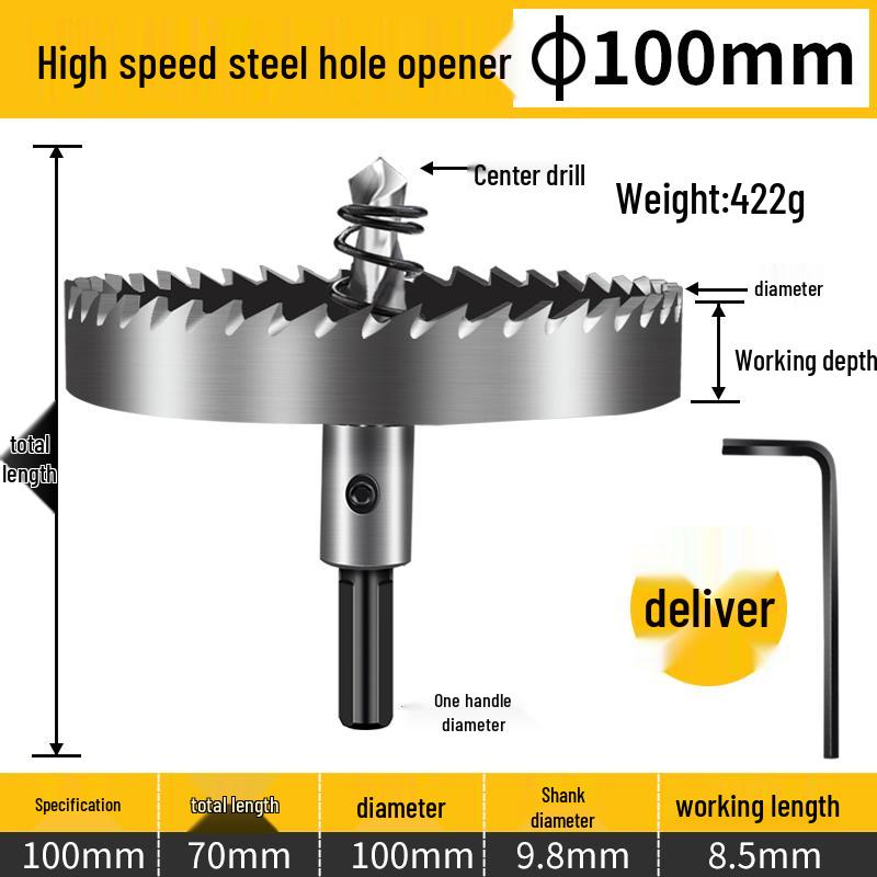 Stainless Steel High-Speed Hole Saw for Sheet Metal and Aluminum Drilling