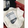Kids Neutral Cartoon Letter Cotton Long Sleeve Pullover Sweatshirt