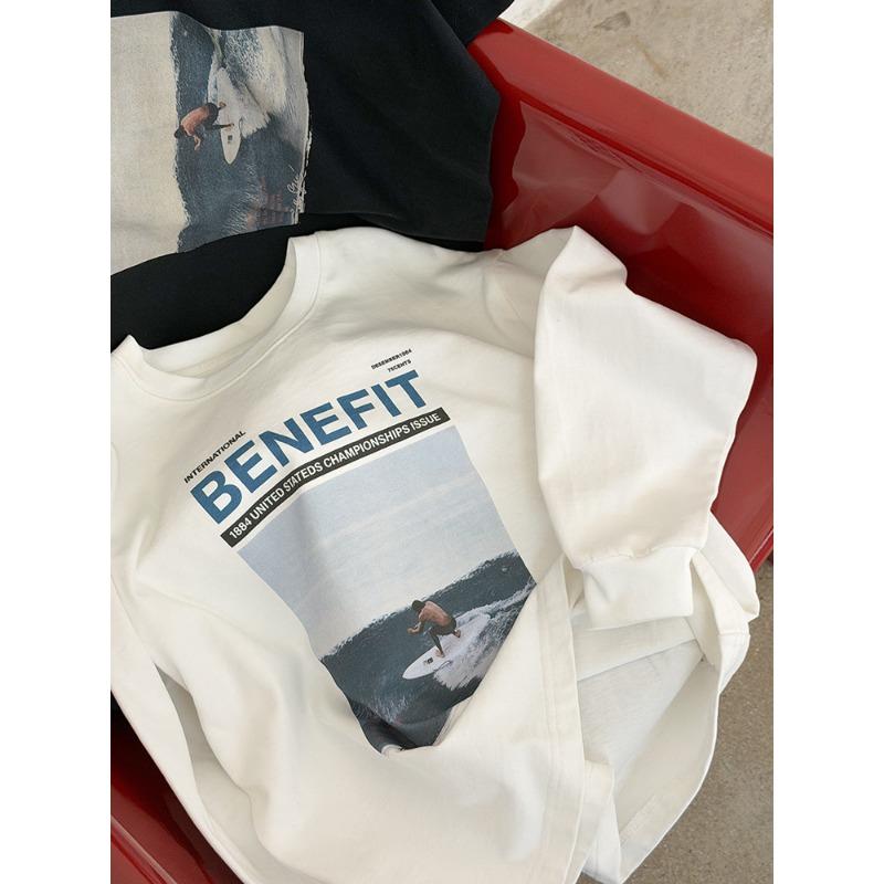 Kids Neutral Cartoon Letter Cotton Long Sleeve Pullover Sweatshirt