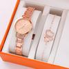 Fake Three-Eyed Ladies 5Pcsset Steel Belt Women'S Watch Casual Korean Edition Quartz Watch Set (Orange Box)