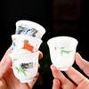 Suet Jade Porcelain High-end Teacup Household Tea Cup Chinese Ceramic Kung Fu Tea Set Suet Jade Porcelain Guofeng Single Cup