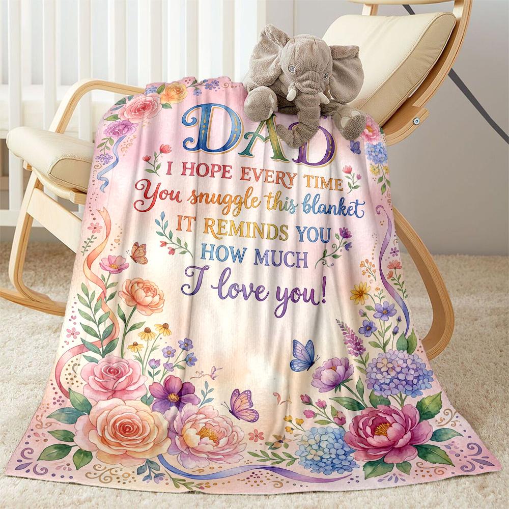Love Letter Dad Blanket Soft & Cozy Great for Bed Picnics Office Four Seasons Universal Playful Design Gifts For Family Or Friends