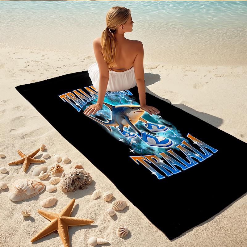 1Pc Shark Sneakers Adventure Beach Towel Quick Dry Multiuse For Beach Pool Gym Yoga Home Travel Christmas Halloween Xmas Gift L1480