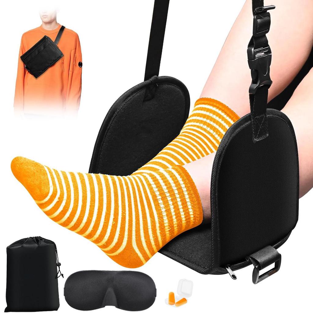 Portable Airplane Foot Hammock for Long-Distance Travel and Office Use