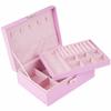2 Layer Double-layer Jewelry Box with Lock Jewelry Display Case  Home and Travel