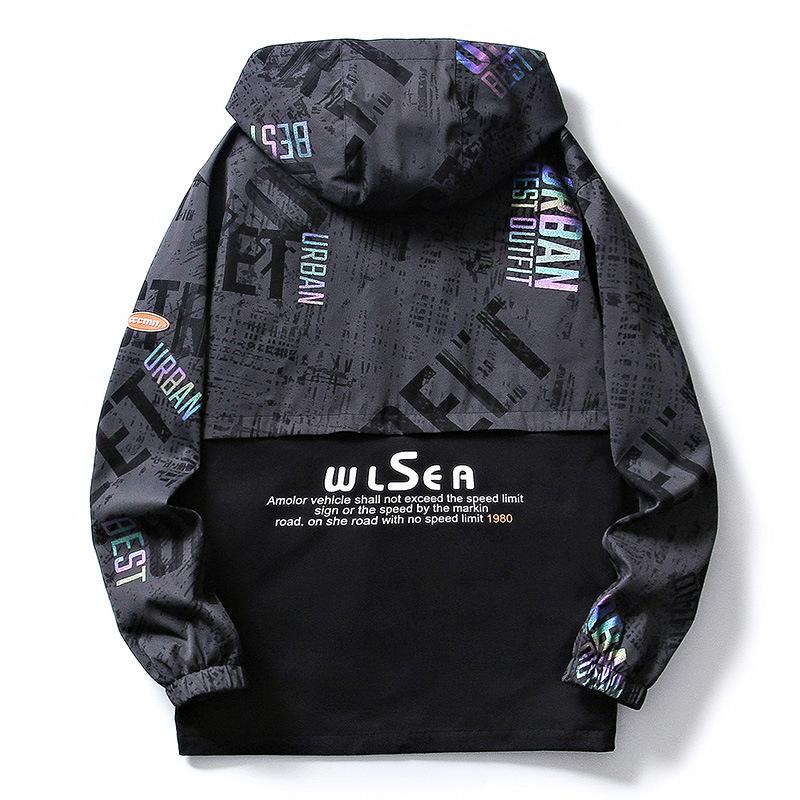 Coat Men's Spring and Autumn Jacket Hooded Thin Tooling Korean Version Trendy Casual Loose Large Size Winter Top Coat