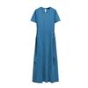 Spring New Women's Clothing French Style Short Sleeve round-Neck Long Casual Midi Skirt Dress 0264670