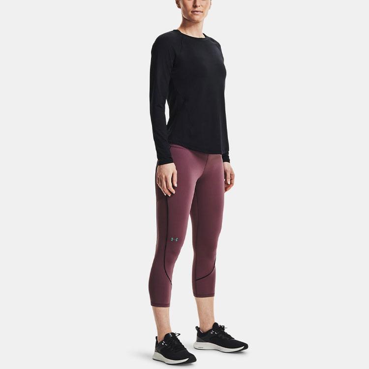 Under Armour Rush Breathable Fitness Capri Pants Women Bottoms Purple 1368357-554