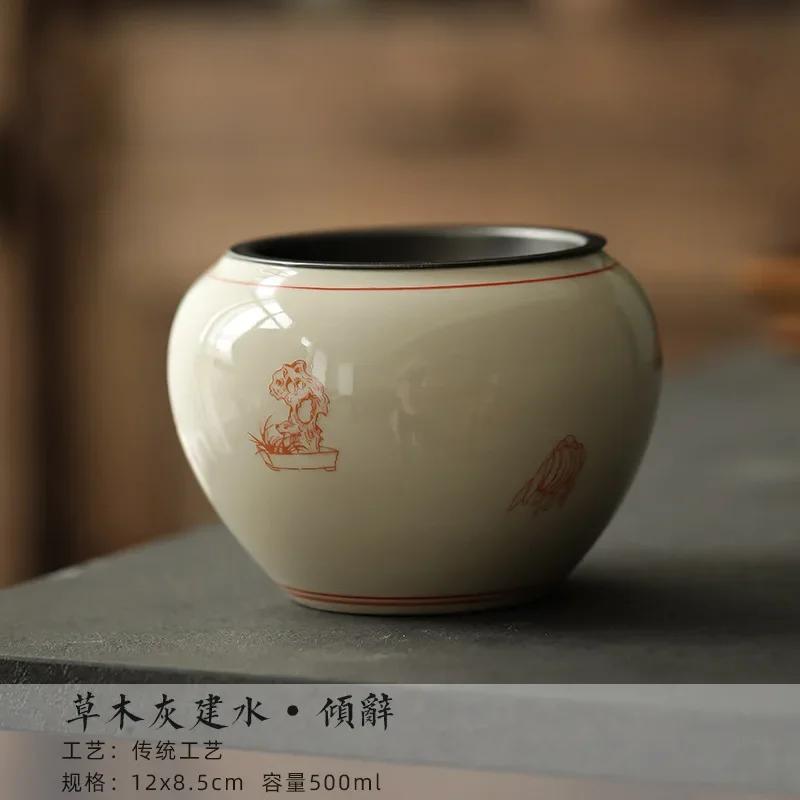 

500 мл Ретро Трава Древесный Пепел Керамика Цзяньшуй Древняя Чайная Чашка Мойка для Кистей Бытовая Чаша для Чая Декор