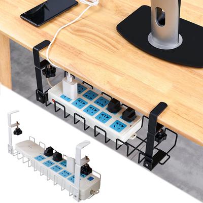 Suporte de armazenamento de soquete de aço carbono sob a mesa Suporte de armazenamento de fios sob a mesa Organizador de cabos Suporte de armazenamento de cabos de carregamento 42 cm