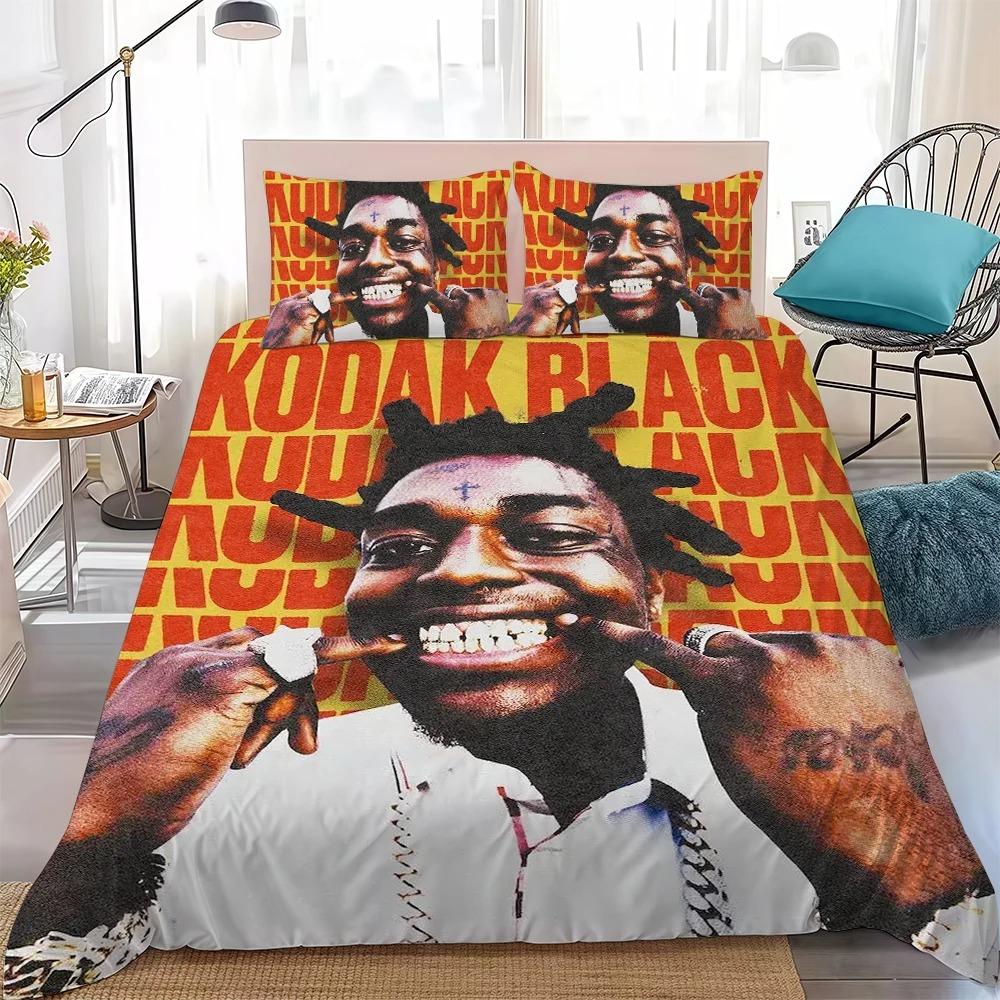 

Rapper K-Kodak Black bedding set, Home Bedroom Comforte Nordic polyester material, suitable for children and adults, 2/3-piece 135x200cm