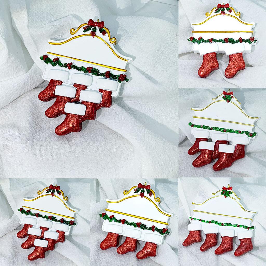 Creative Resin Christmas Socks, Home Nameplate DIY Pendant, Christmas Pendant, Christmas Tree Decoration (Can Write)