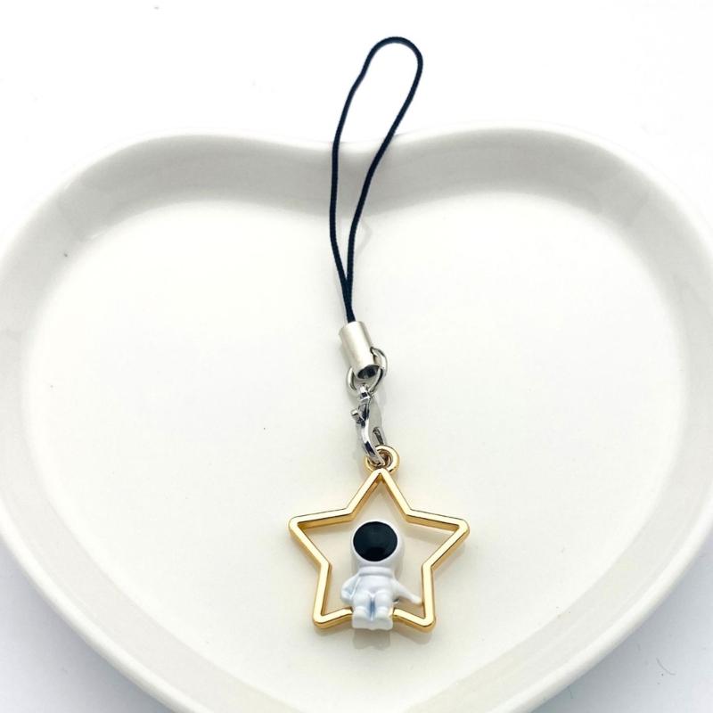 Fashionable Couples Key Rings Moon/Star Astronaut Keychain Stylish Bag Accessory
