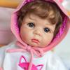 21inch Sleeping for Doll Action Figures Interaction Toy Vinyl Comfort Stuffed for Doll Caucasian Cute Reborns with Eyes-