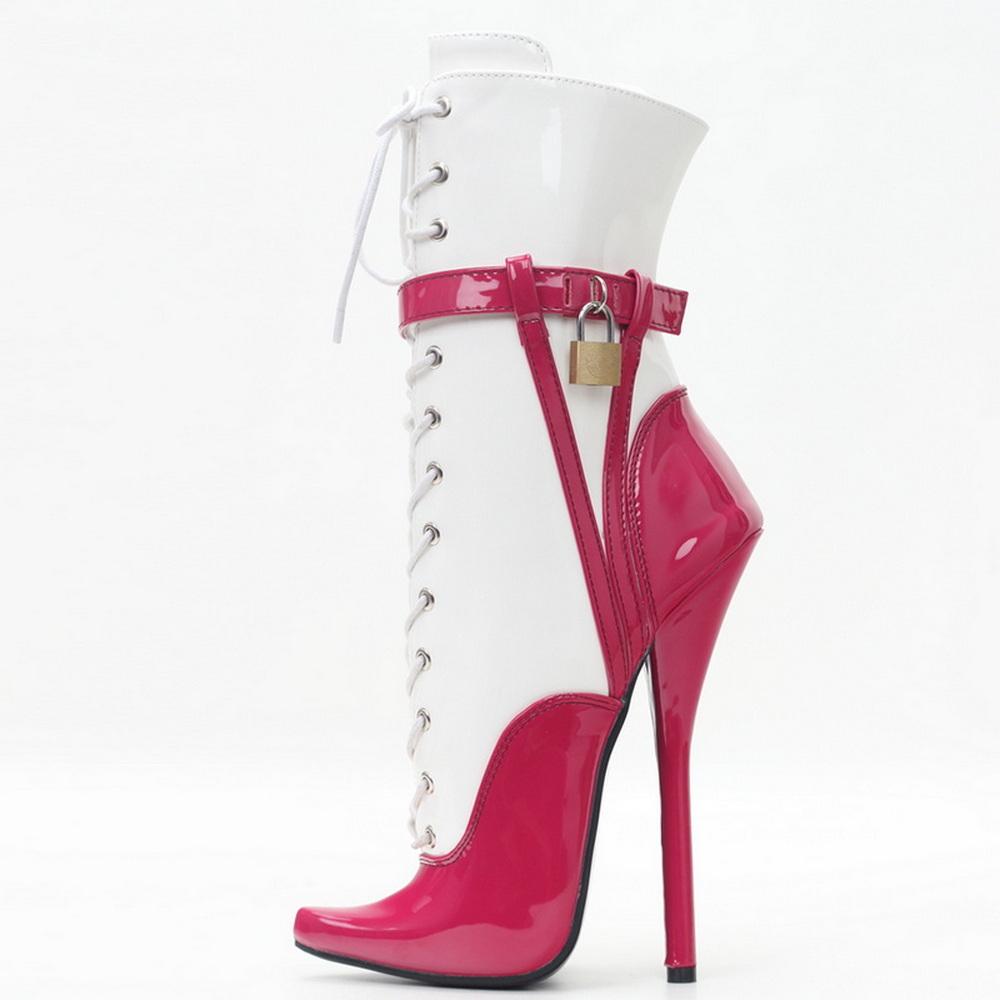 Fashion FHC New 18cm High Heels Ballet Boots,Fetish Dance Shoes,Men Cosplay Botas,Pointy Toe,Side Zipper,Front Laces,Customized Color