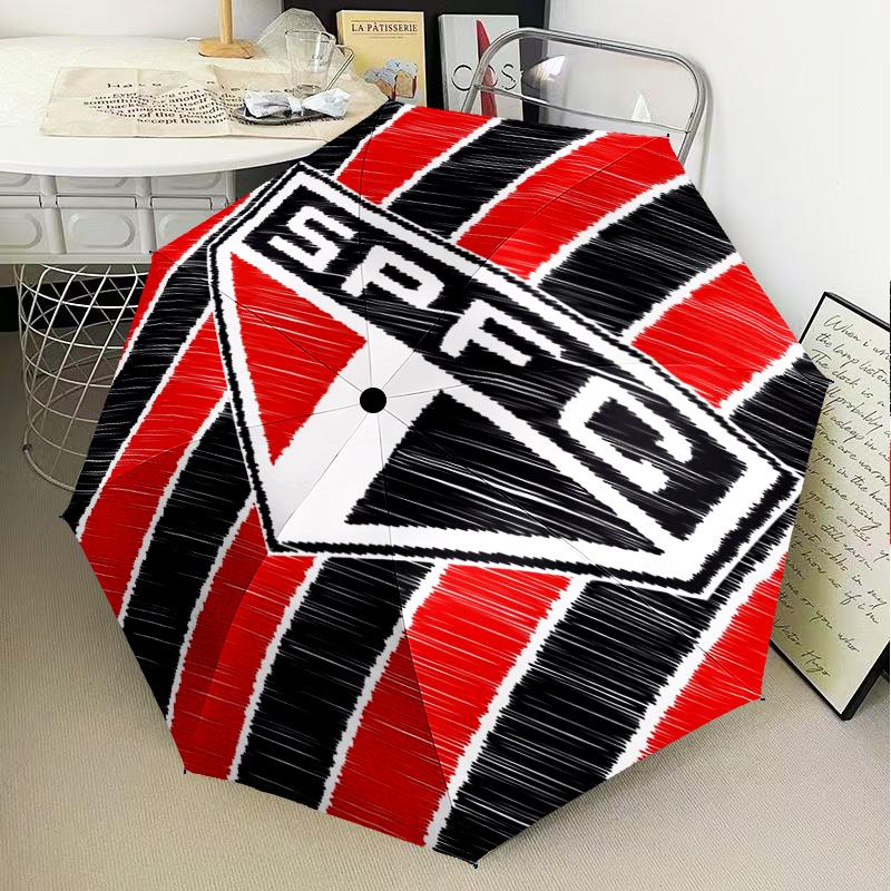 1PC Paulo Fc Emblem Printed Umbrella Folding Umbrella, Automatic Umbrella 8-Frame for Travel, Camping Fan Gifts Christmas Gifts
