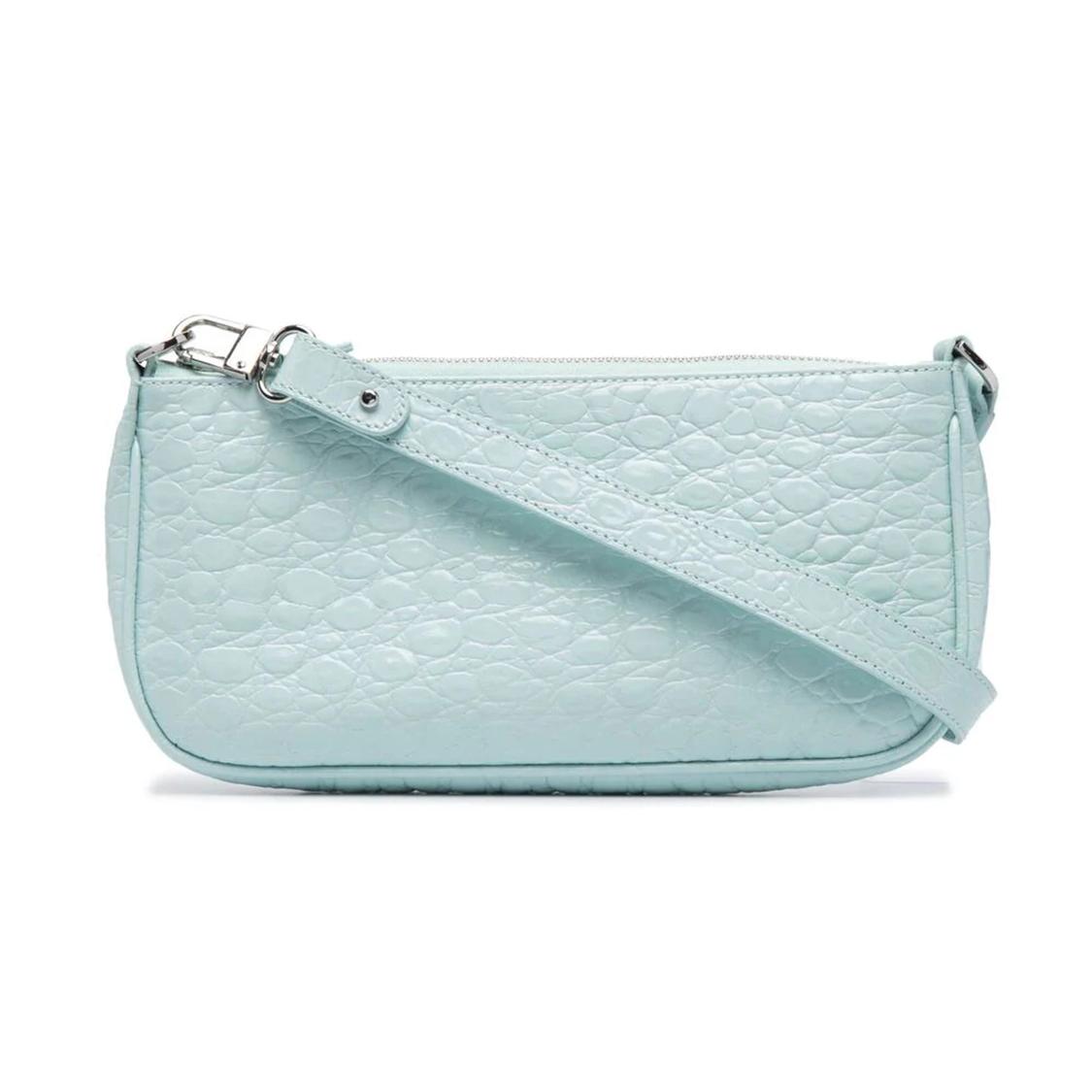 

New By Far Rachel Leather Shoulder Bag, Handbag Women s Blue 21SSRCLSICECCEMED 26.9*3.0*14.0CM