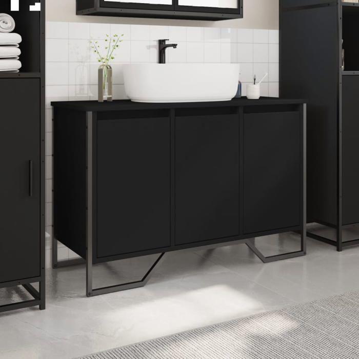 VidaXL Bathroom Vanity Unit Black 91x35x60 Cm, Bathroom Vanity Cabinet, Bathroom Furniture, Cabinet 848659