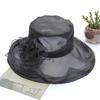Veil Edge Sun Hat Ladies Summer Flower Organza Top Hat Beach Uv Protection Sun Hat